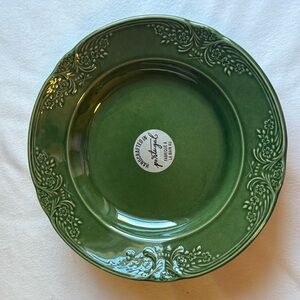 Villa Stoneware Portugal Green Pasta Bowls 9.5" Set of 4 Brand NEW